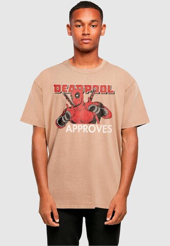 T-Shirt 'Deadpool - Approves' ABSOLUTE CULT en beige : devant