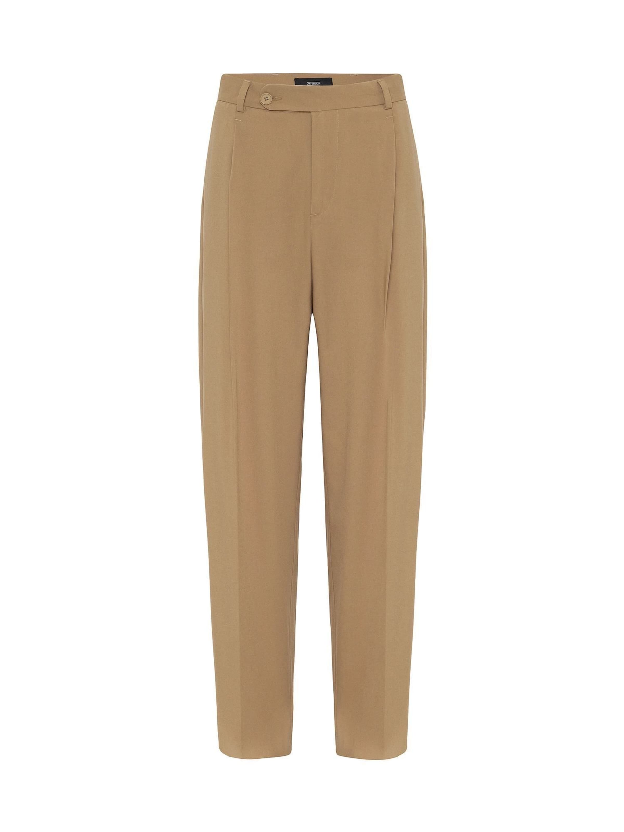 Antioch Loose fit Trousers with creases in Beige: front