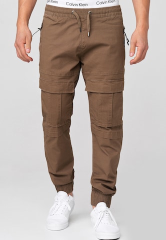 INDICODE JEANS Regular Cargobroek 'Dennis' in Bruin: voorkant