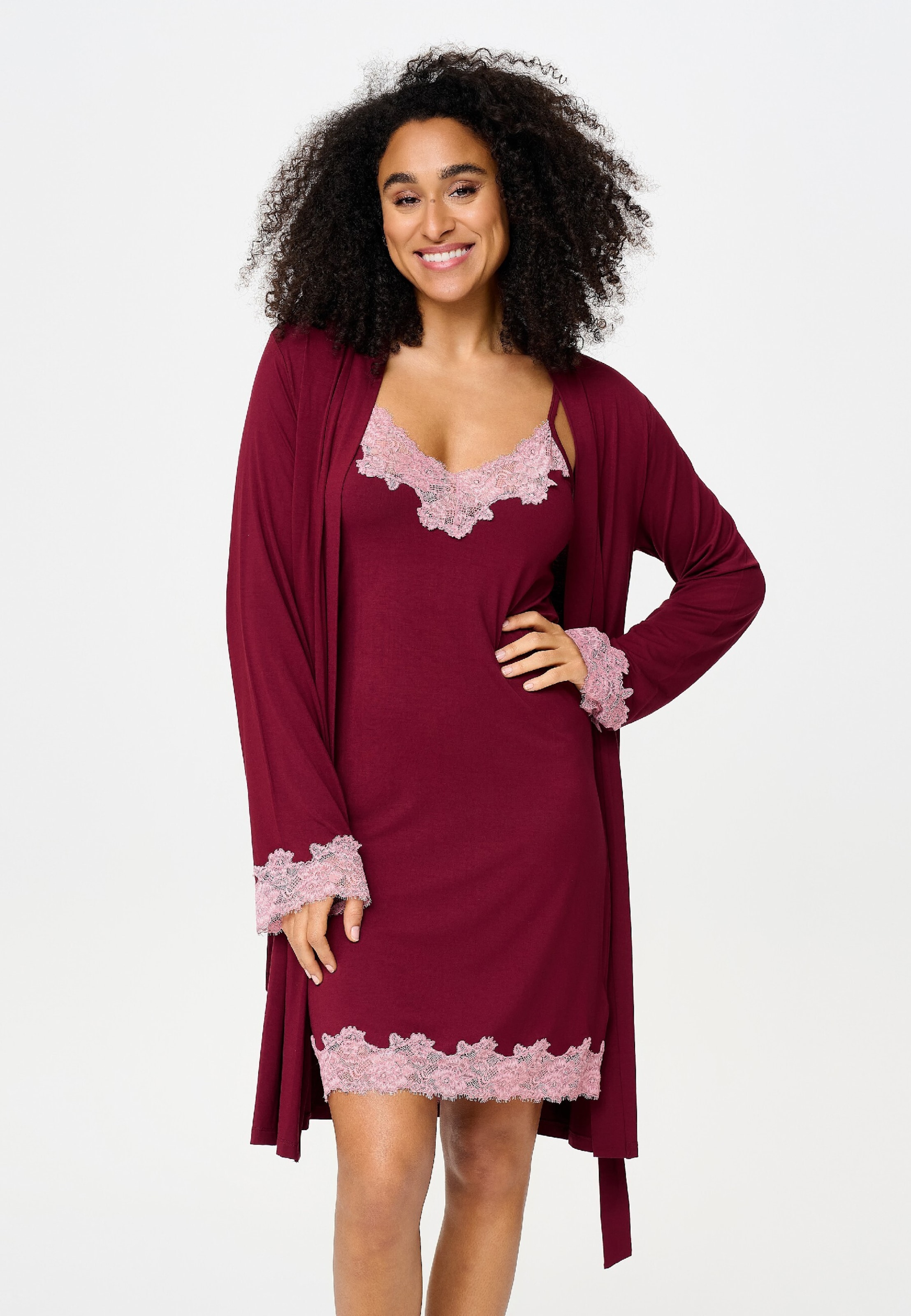 Camicia da notte di LingaDore in rosso: frontale