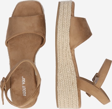 ABOUT YOU Sandals 'Valentina' in Brown