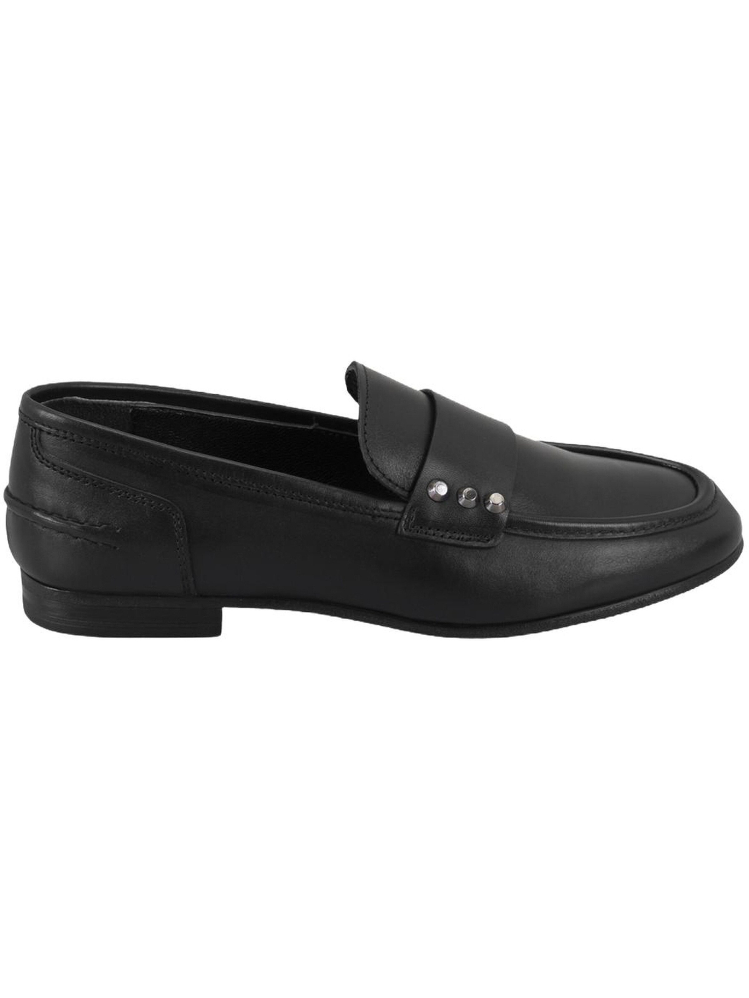 Desa Moccasins in Black: front