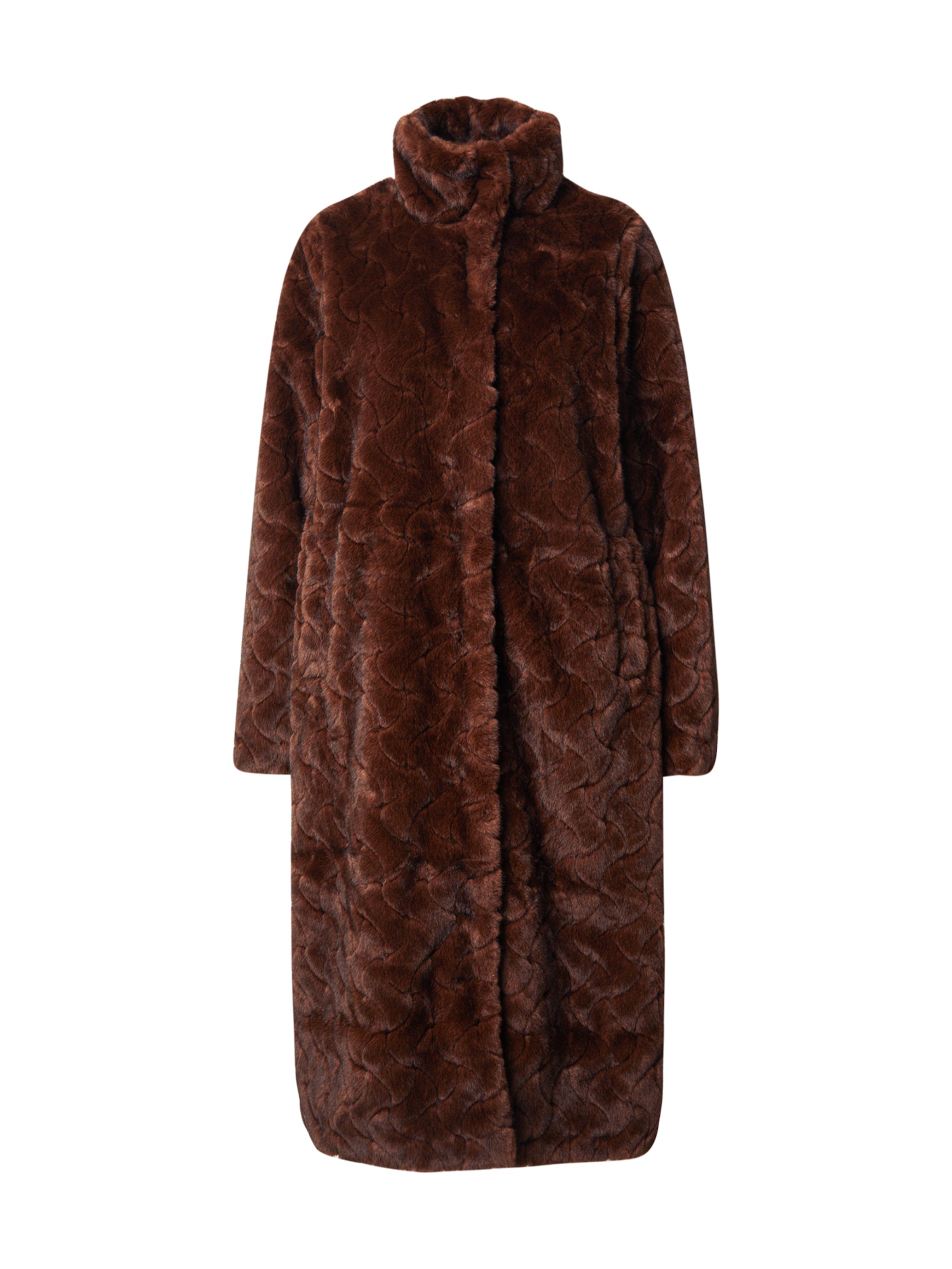 NÜMPH Zimní kabát 'ZITTA' – hnědá: přední strana