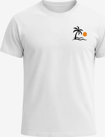 Neverless Shirt 'Palme' in White: front