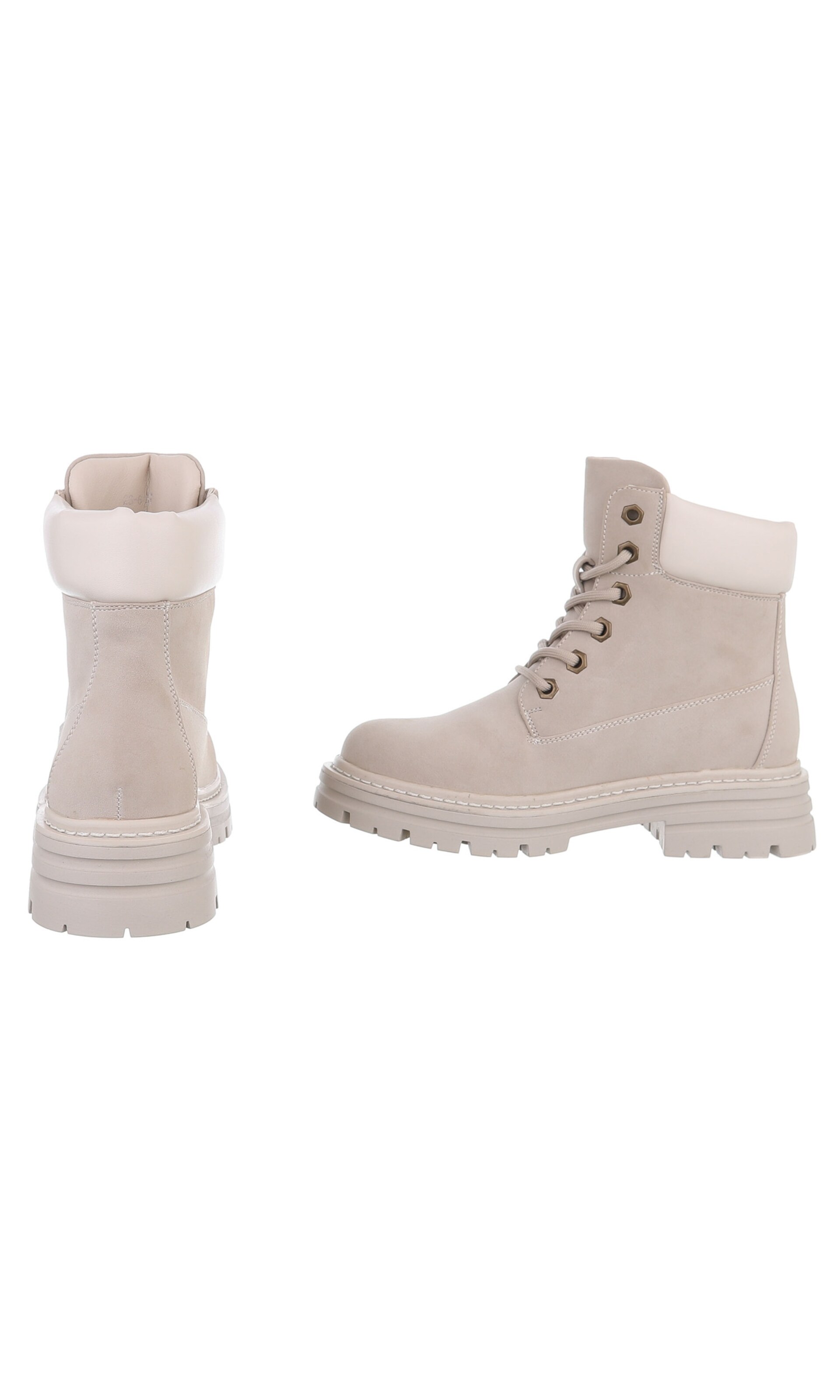 Ital-Design Schnürstiefelette in Beige