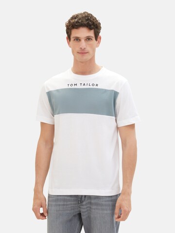 T-Shirt TOM TAILOR en blanc : devant