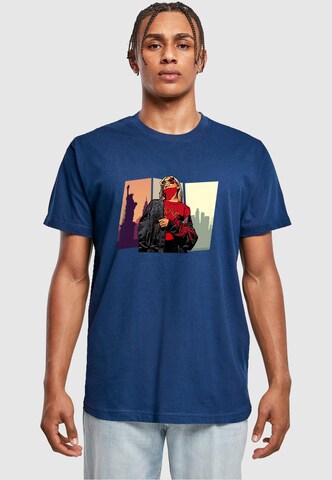 Merchcode Shirt 'Grand Red Girl' in Blau: Vorderseite