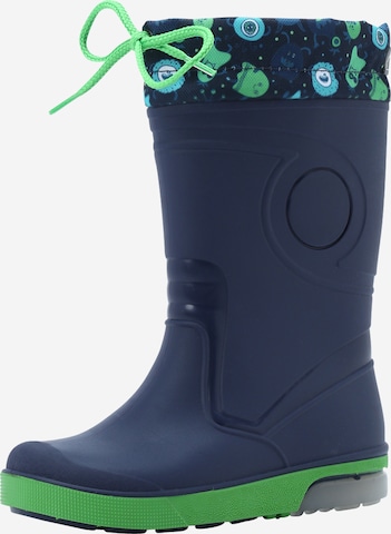 BECK Rubber Boots 'Blinking Flummies' in Blue: front