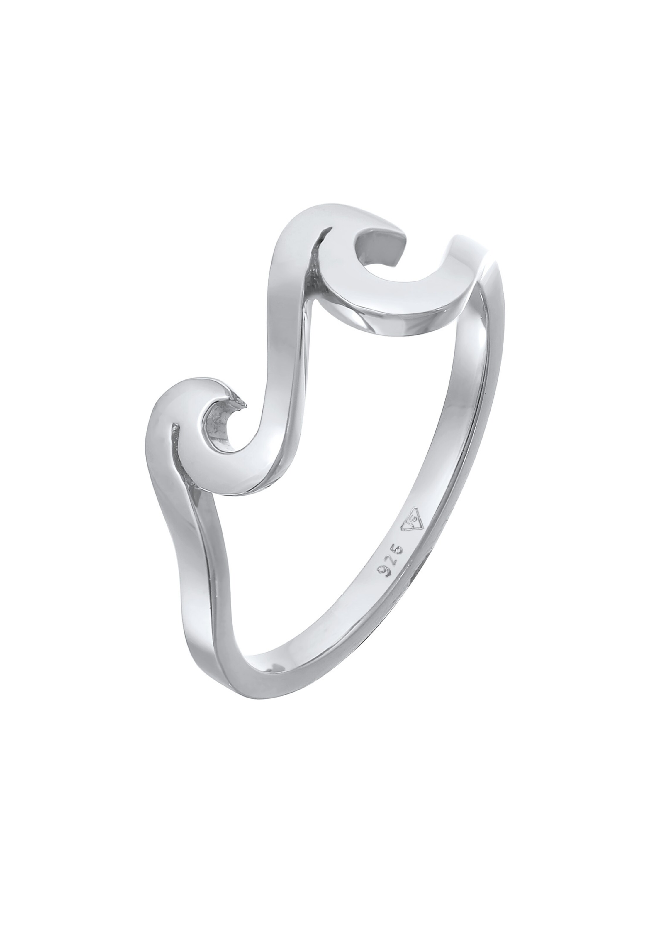 ELLI Ring 'Wellen' in Silver: front