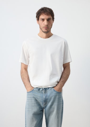 Tricou 'BELLOW' de la MANGO MAN pe alb: față