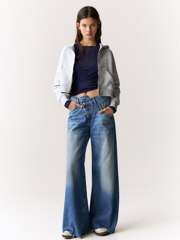 Pull&Bear Sweatjacke in Grau