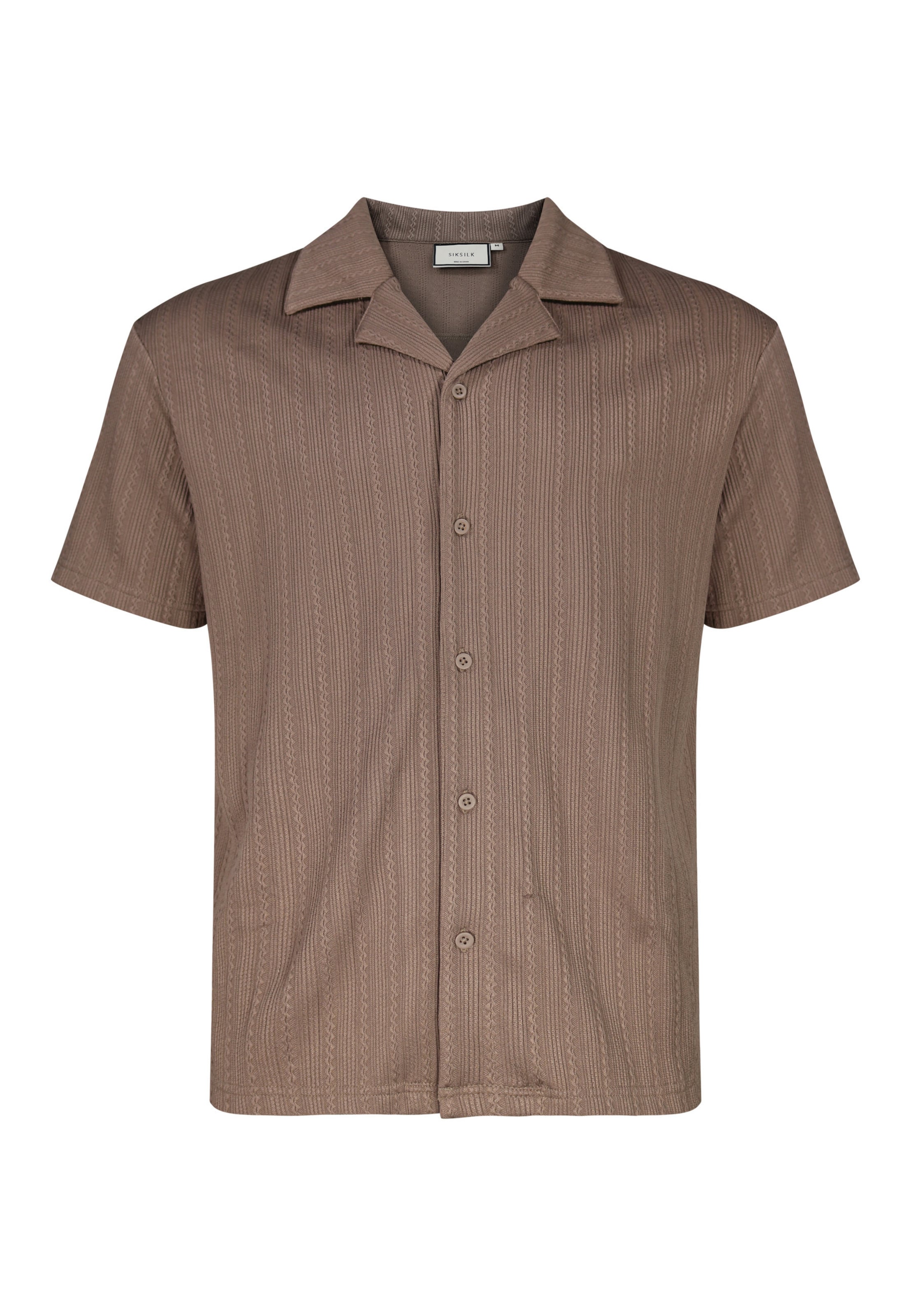 Regular fit Camicia di SikSilk in marrone: frontale