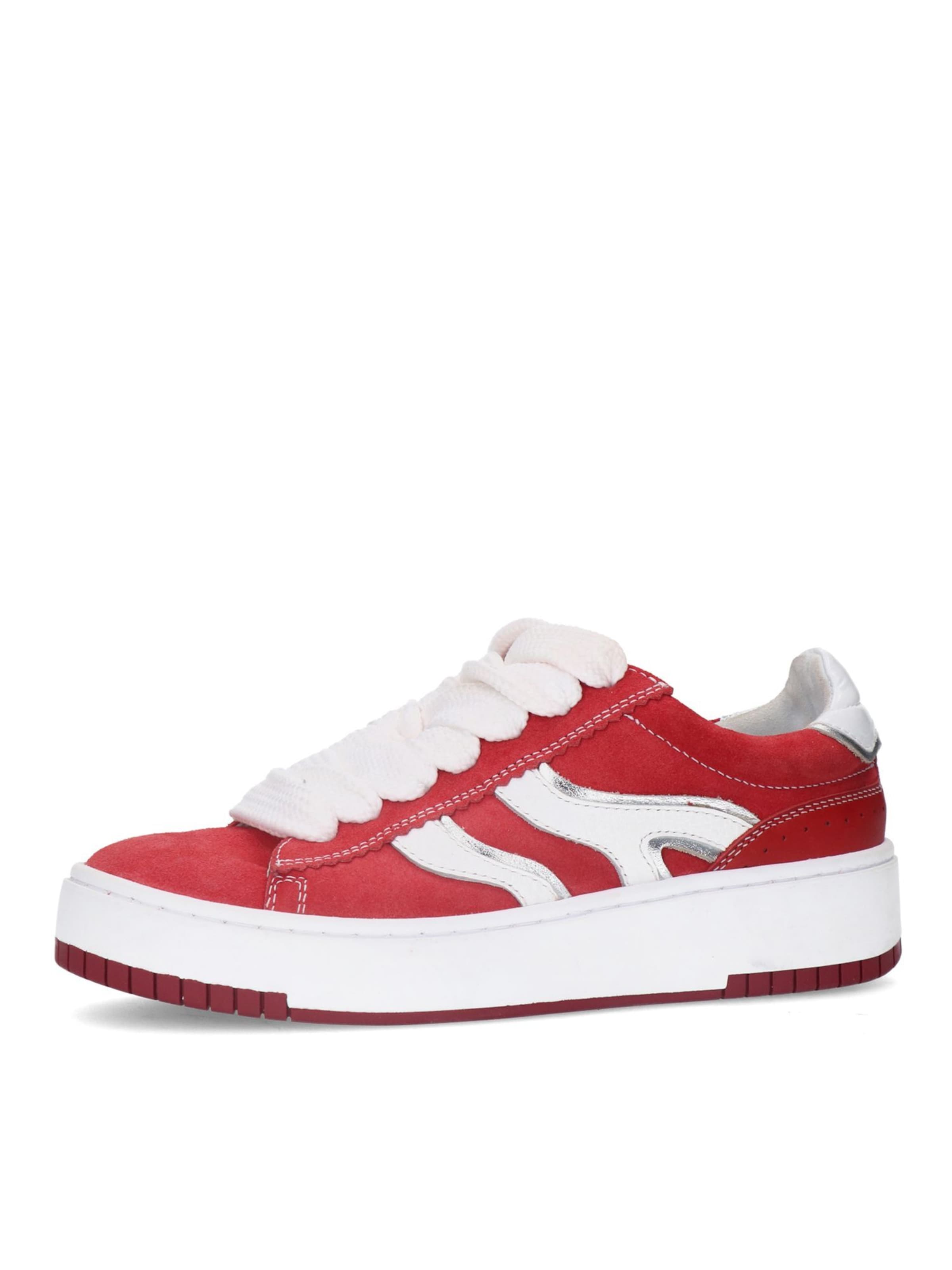 SACHA Baskets basses en rouge / blanc, Vue avec produit