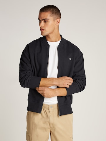 Calvin Klein Jeans Sweatjacke in Schwarz: Vorderseite