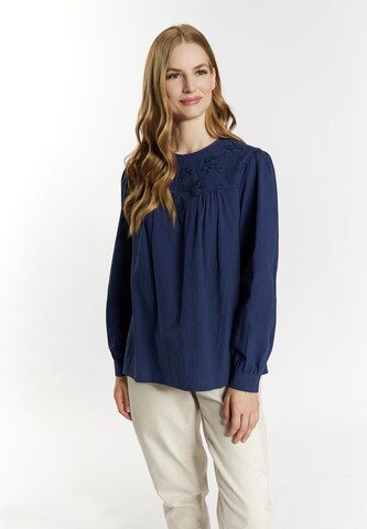 DreiMaster Vintage Blouse in Blauw: voorkant