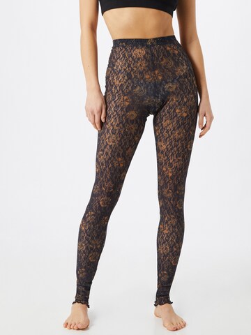 Free People Skinny Leggings in Black: front