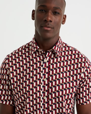 WE Fashion Regular fit Button Up Shirt in Red