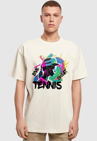T-Shirt 'Tennis Love, Sweat' Merchcode en beige : devant