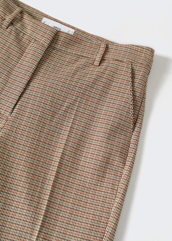 MANGO Slimfit Spodnie w kant 'Warm' w kolorze beżowy