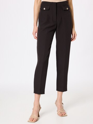 River Island Tapered Trousers with creases in Brown: front