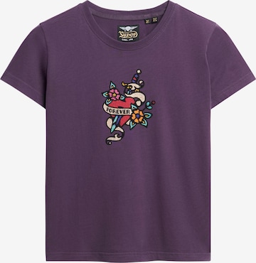 T-shirt Superdry en violet : devant