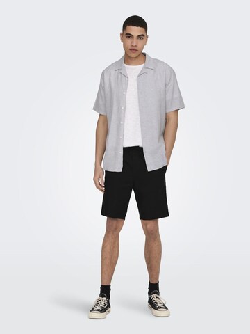 Only & Sons Regular fit Button Up Shirt 'Caiden' in Grey