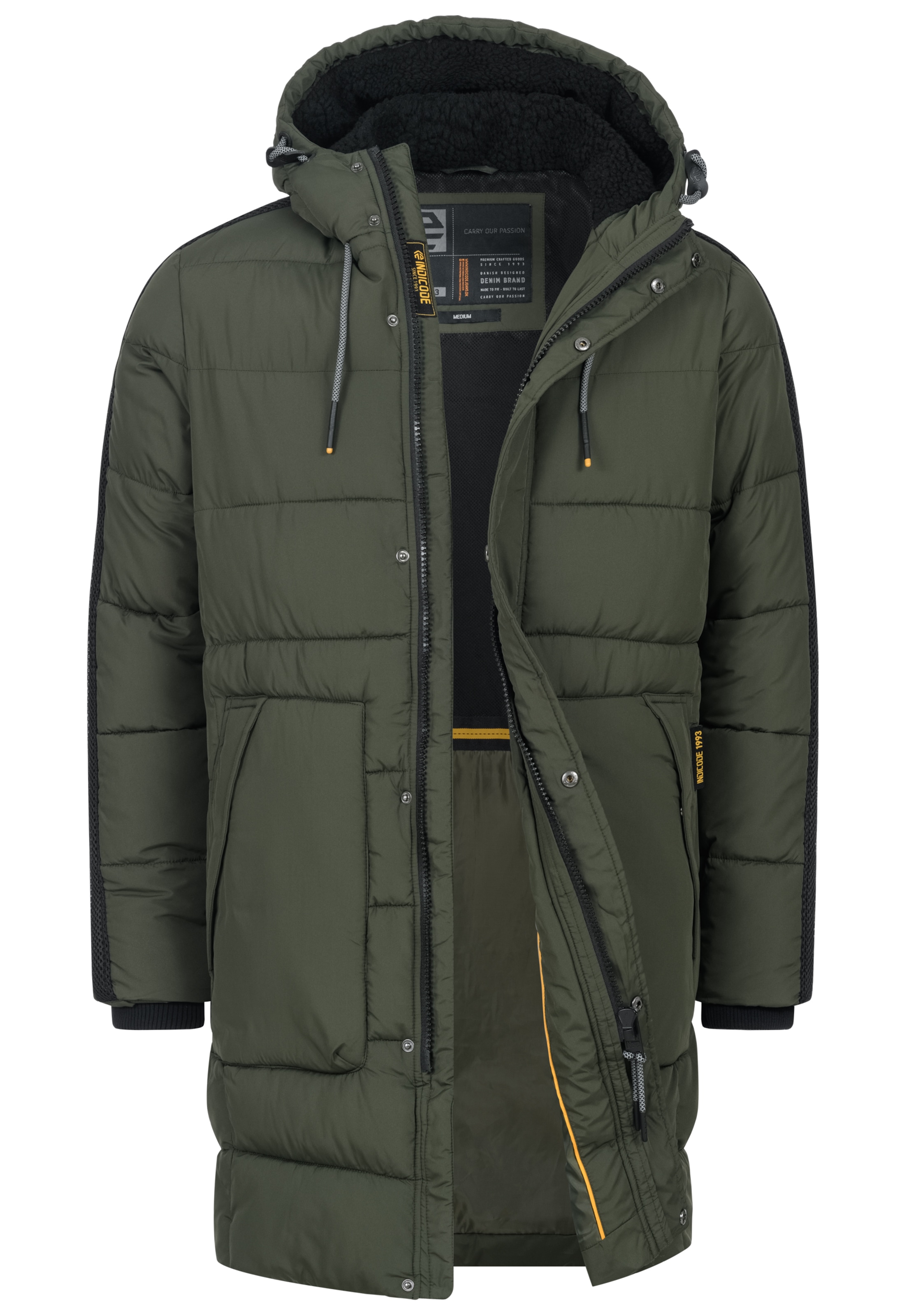 INDICODE JEANS Winterjas 'INKenter' in Groen: voorkant