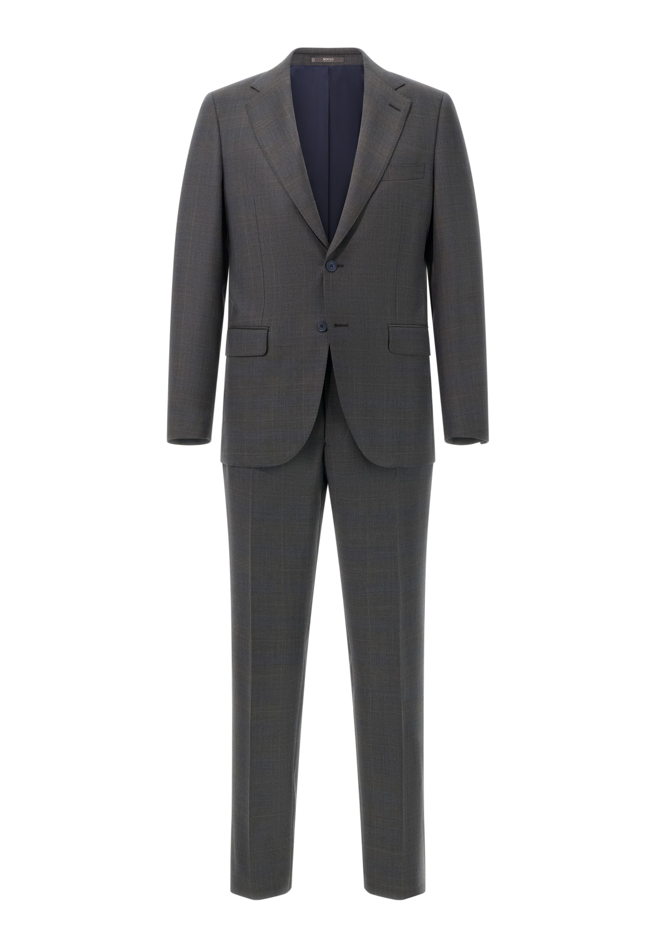 Boggi Milano Regular Anzug 'Prince of Wales' in Grau: Vorderseite