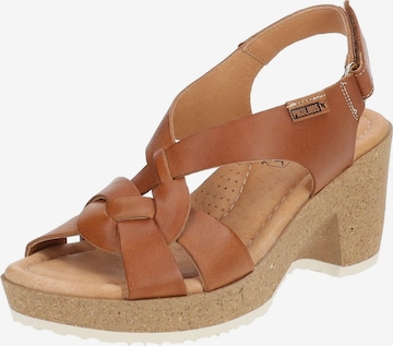 PIKOLINOS Strap Sandals in Brown: front