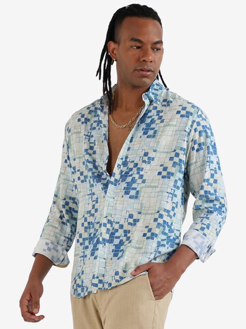 Campus Sutra Regular fit Button Up Shirt 'Landon ' in Blue