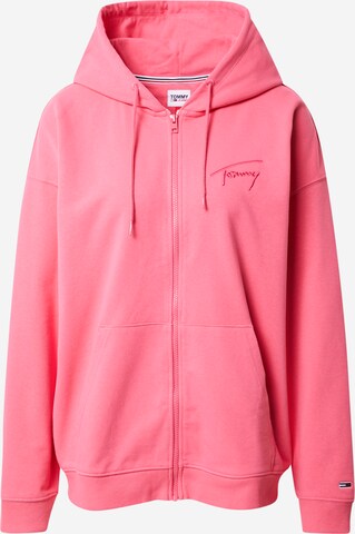 Tommy Jeans Zip-Up Hoodie in Pink: front