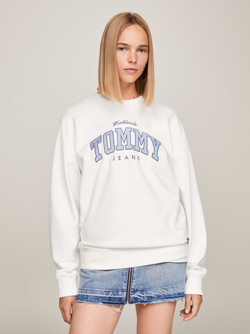 Tommy Jeans Суичър в бяло: отпред