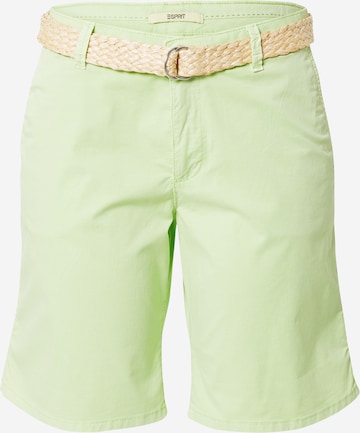 Regular Pantalon chino ESPRIT en vert : devant