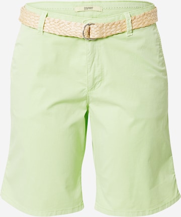ESPRIT Regular Chino Pants in Green: front