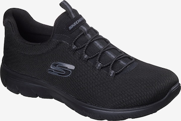 SKECHERS Slip on -tennarit 'SUMMITS-SUMMER BLUSH' värissä musta: etupuoli