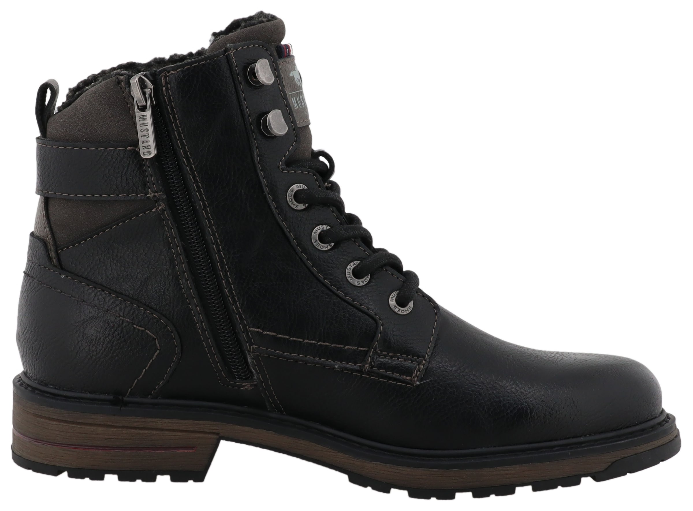 MUSTANG Lace-up boots 'Marian' in Black