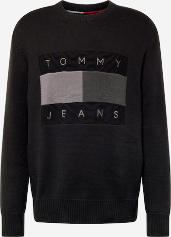 Tommy Jeans Sweater in Black: front