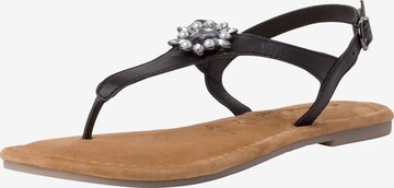 TAMARIS T-Bar Sandals in Black: front