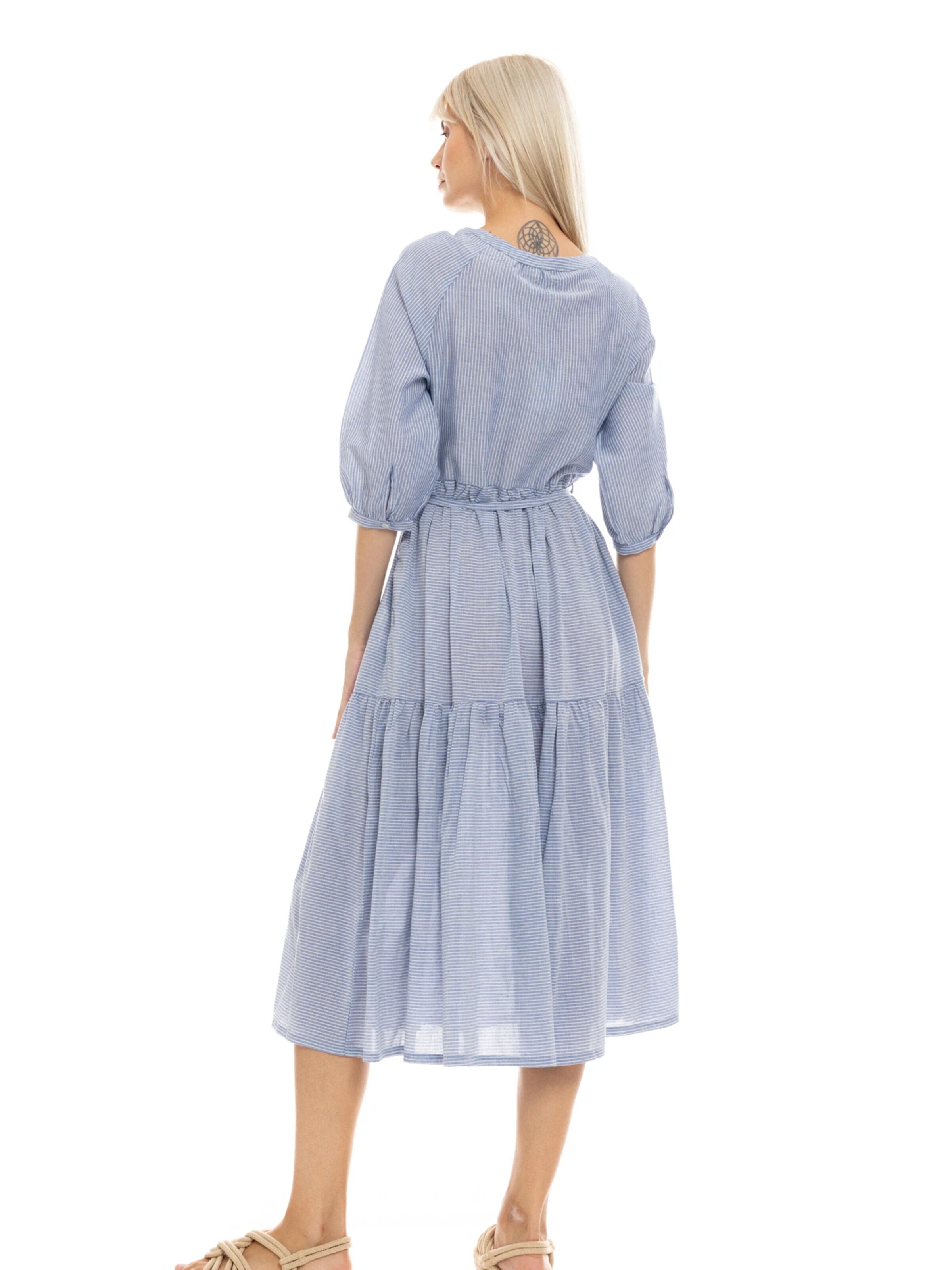 Abito estivo 'BEACHWEAR BLUE STRIPE LONG' di Pink Label in blu