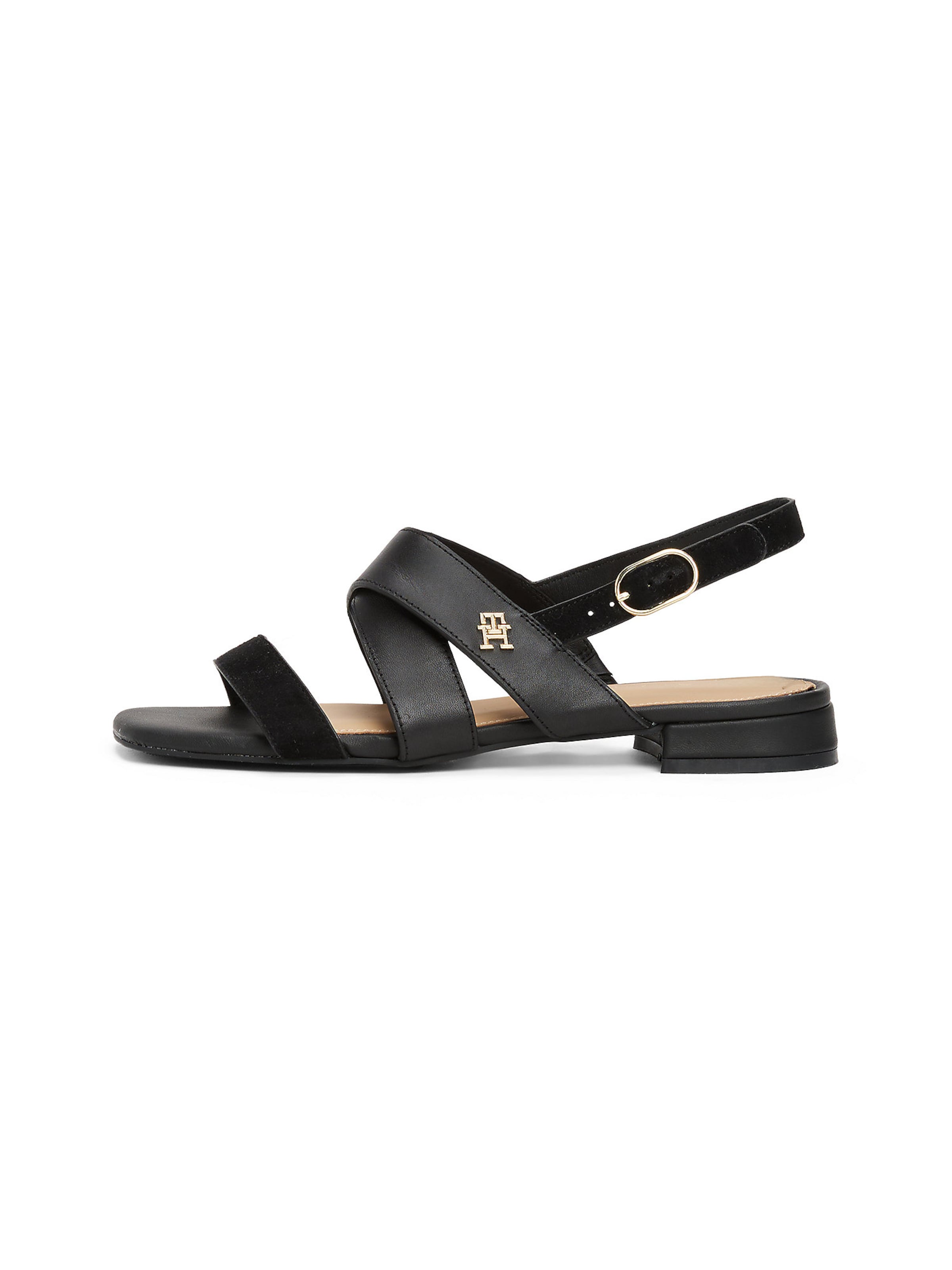 Sandales à lanières TOMMY HILFIGER en noir : devant