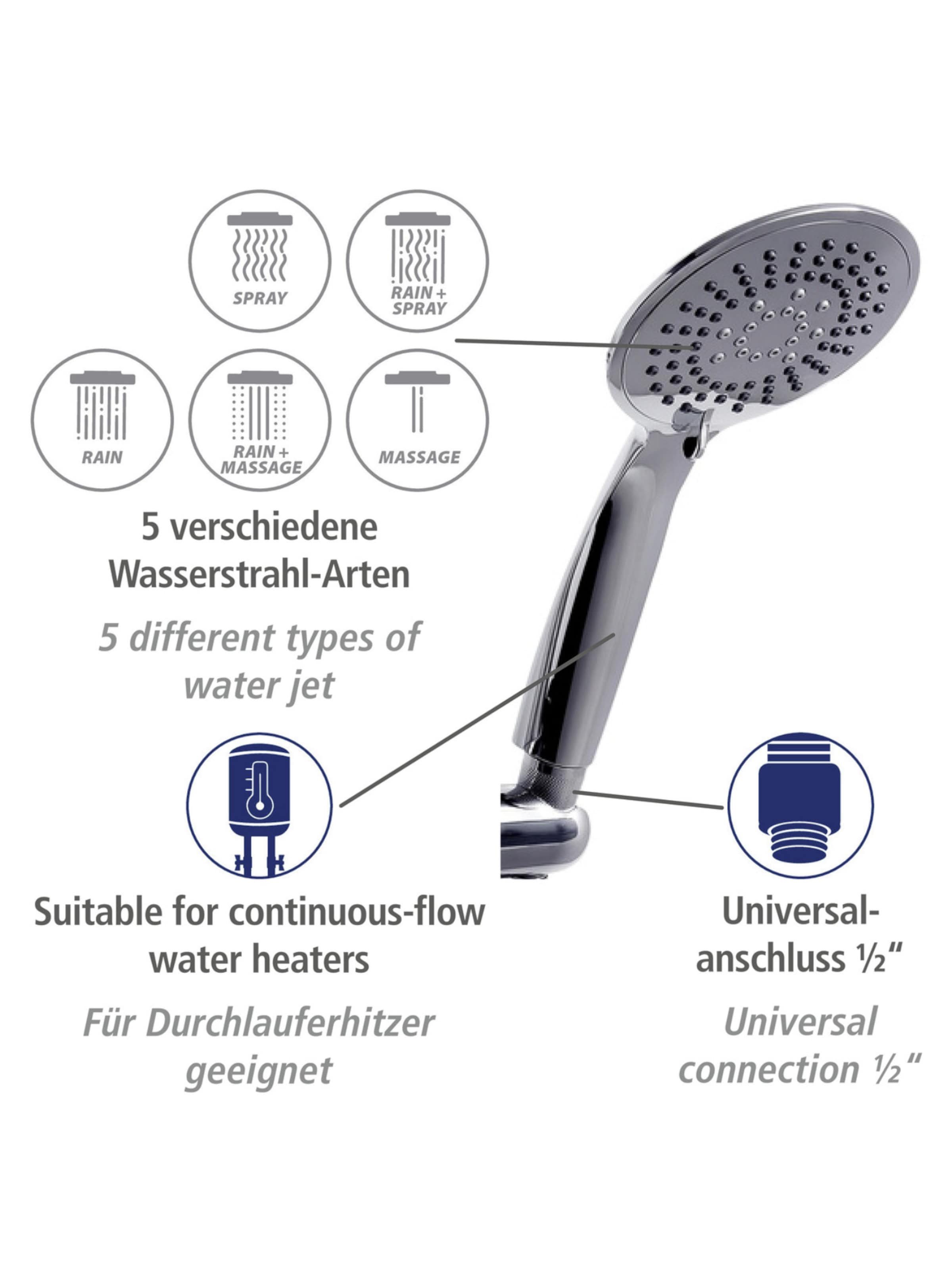 Wenko Shower Accessories 'Young' in Silver