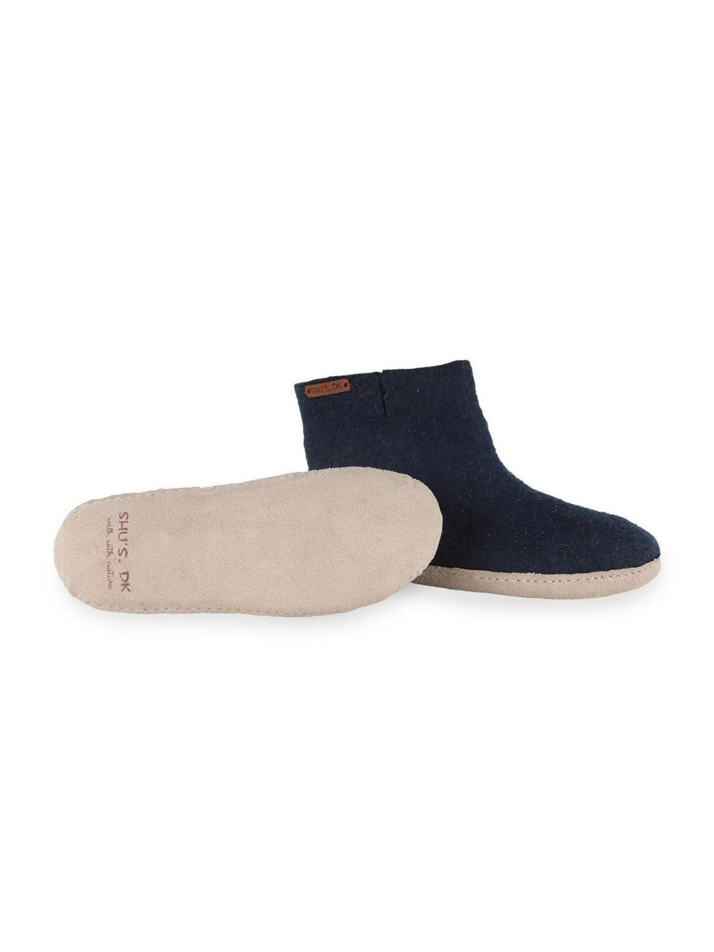 SHUS walk with nature Støvler 'Børnestøvle af uld(100% ren uld)  m/sål i skind - Dansk Design fra SHUS' i blå