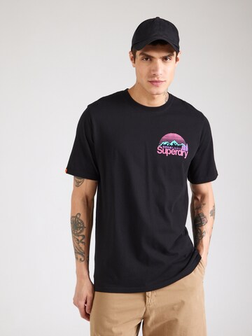 Superdry Футболка 'Great Outdoors' в Черный