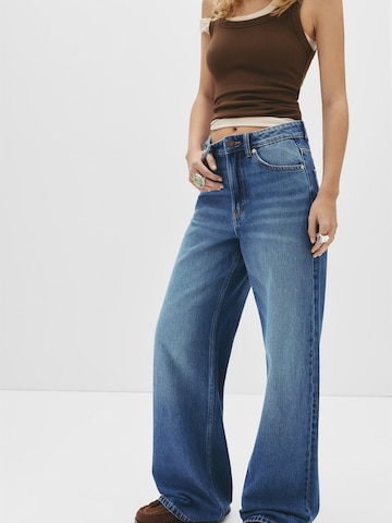 Pull&Bear Loosefit Džíny – modrá: přední strana