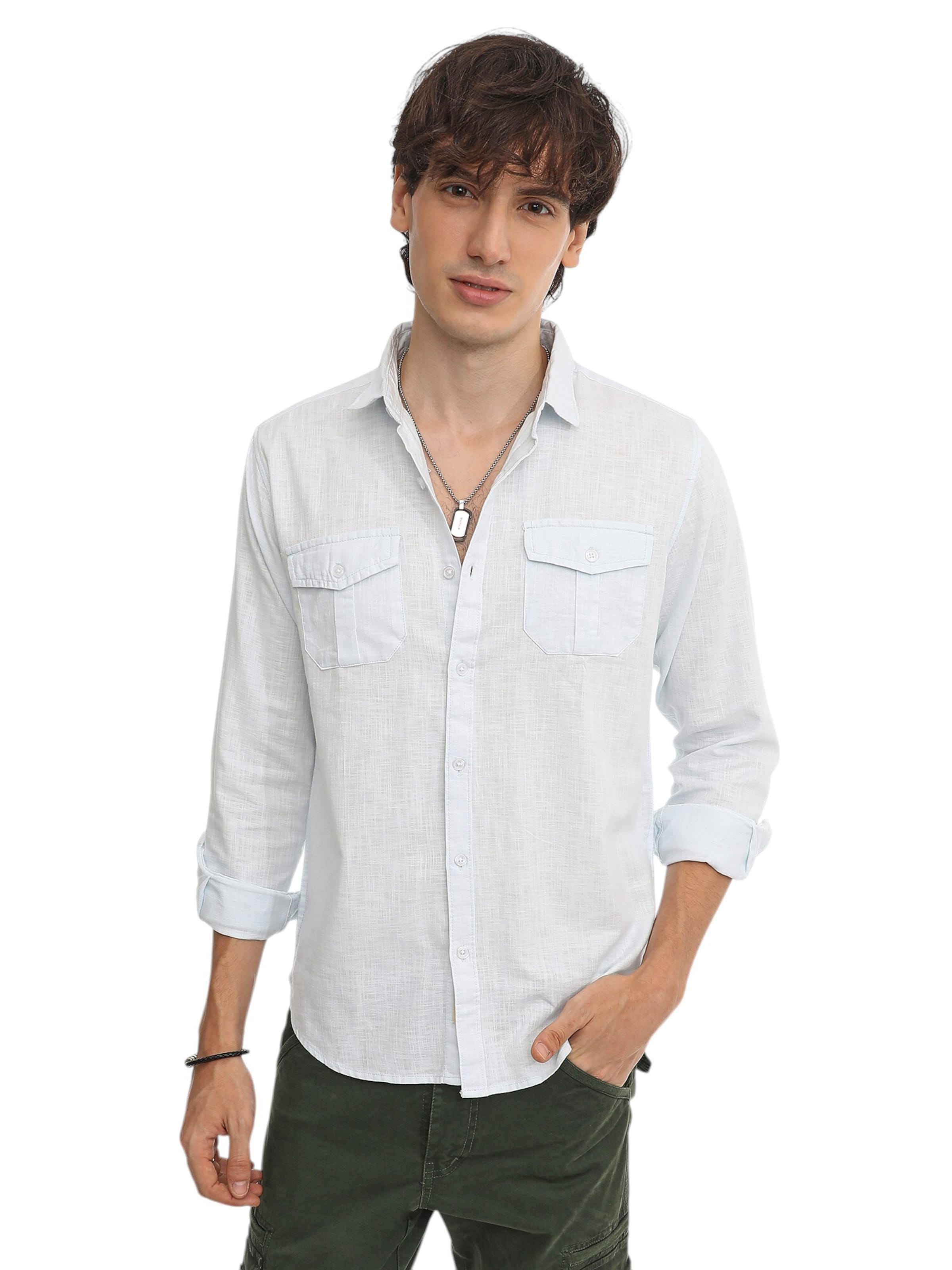 Campus Sutra Средняя посадка Рубашка ' Zeruiah ' в Синий: спереди