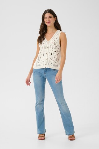 Gilet 'Kittie' Cream en blanc