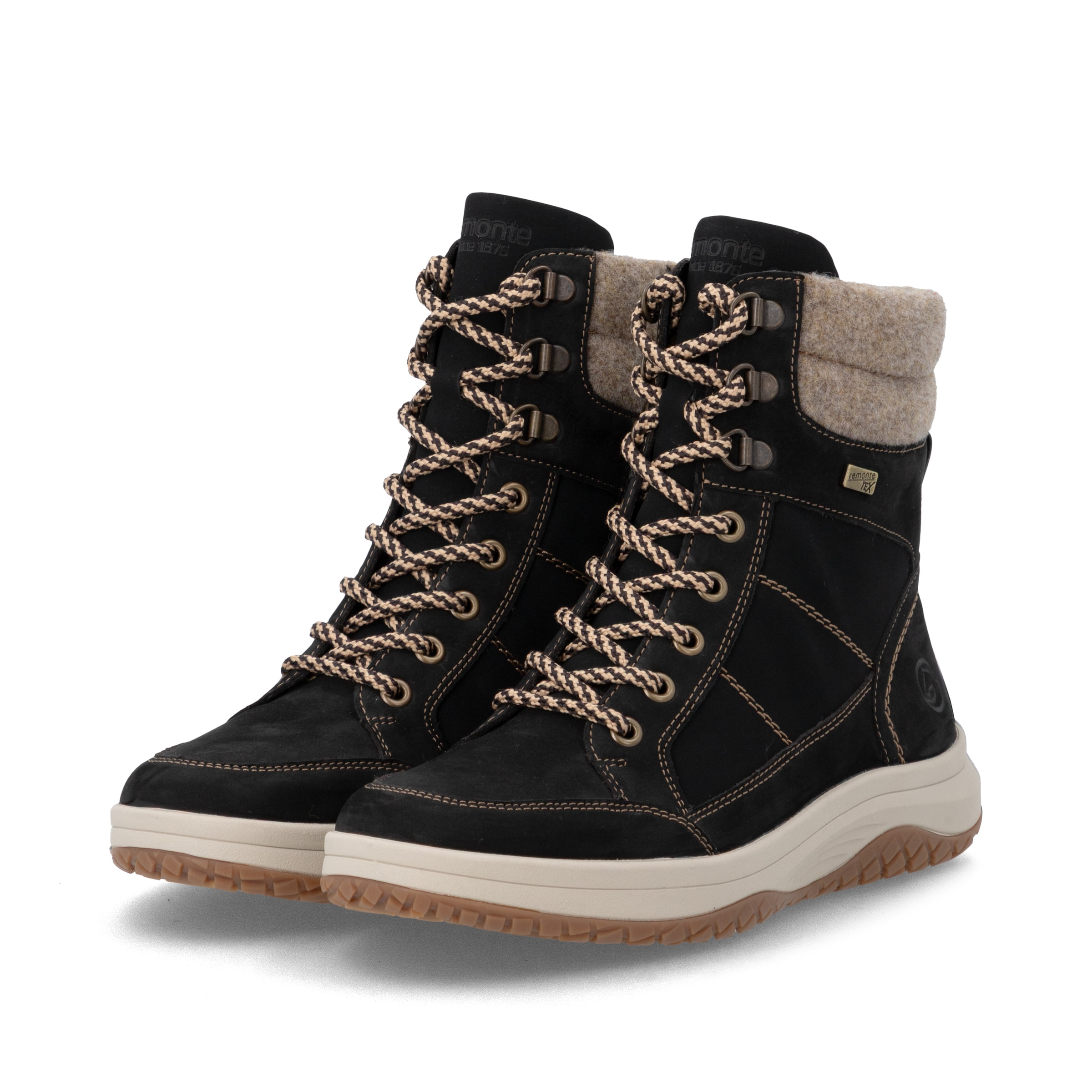 Bottes à lacets ' D3Q72 ' REMONTE en noir