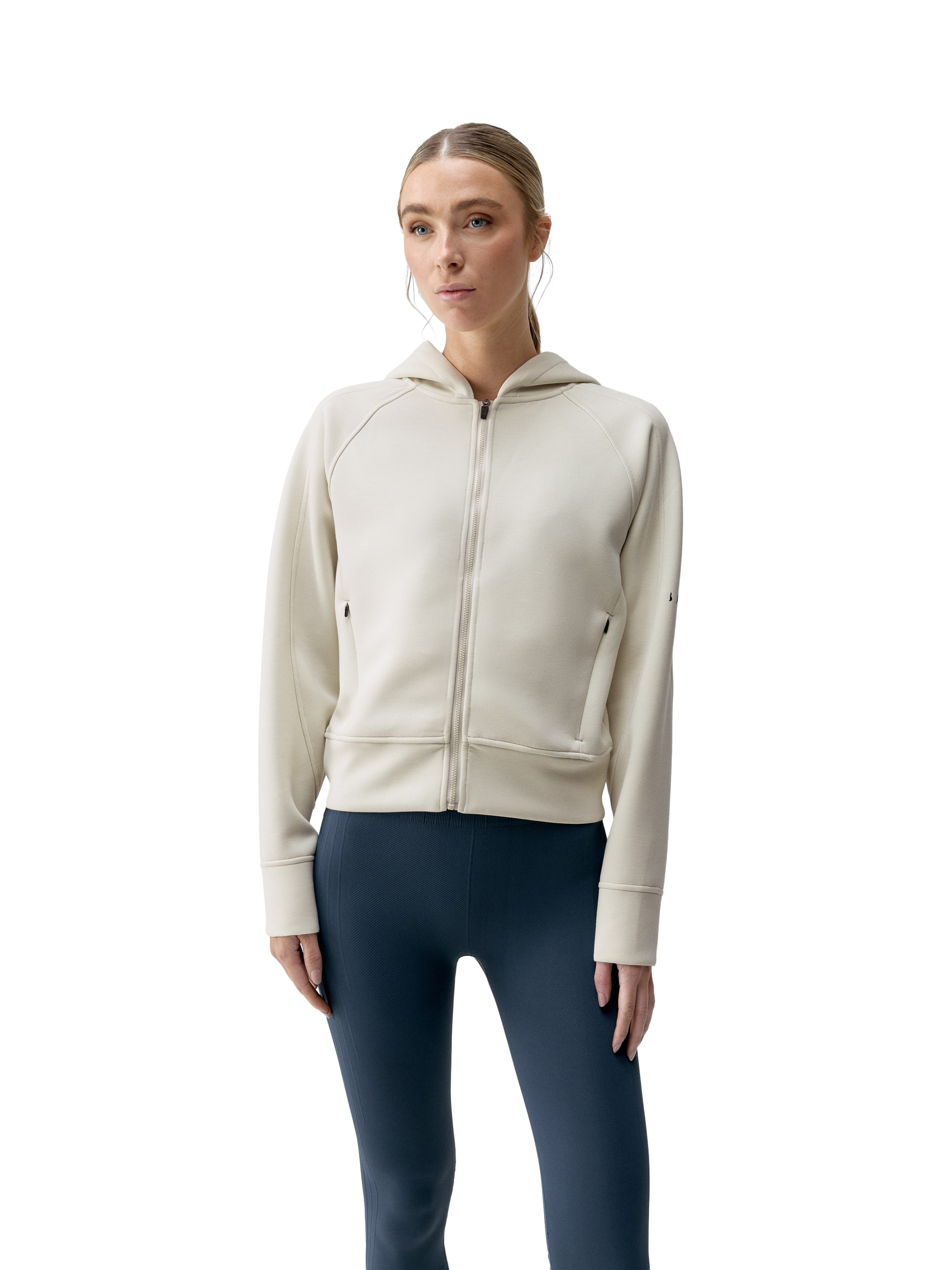 Born Sportief sweatvest 'Elsa' in Beige: voorkant
