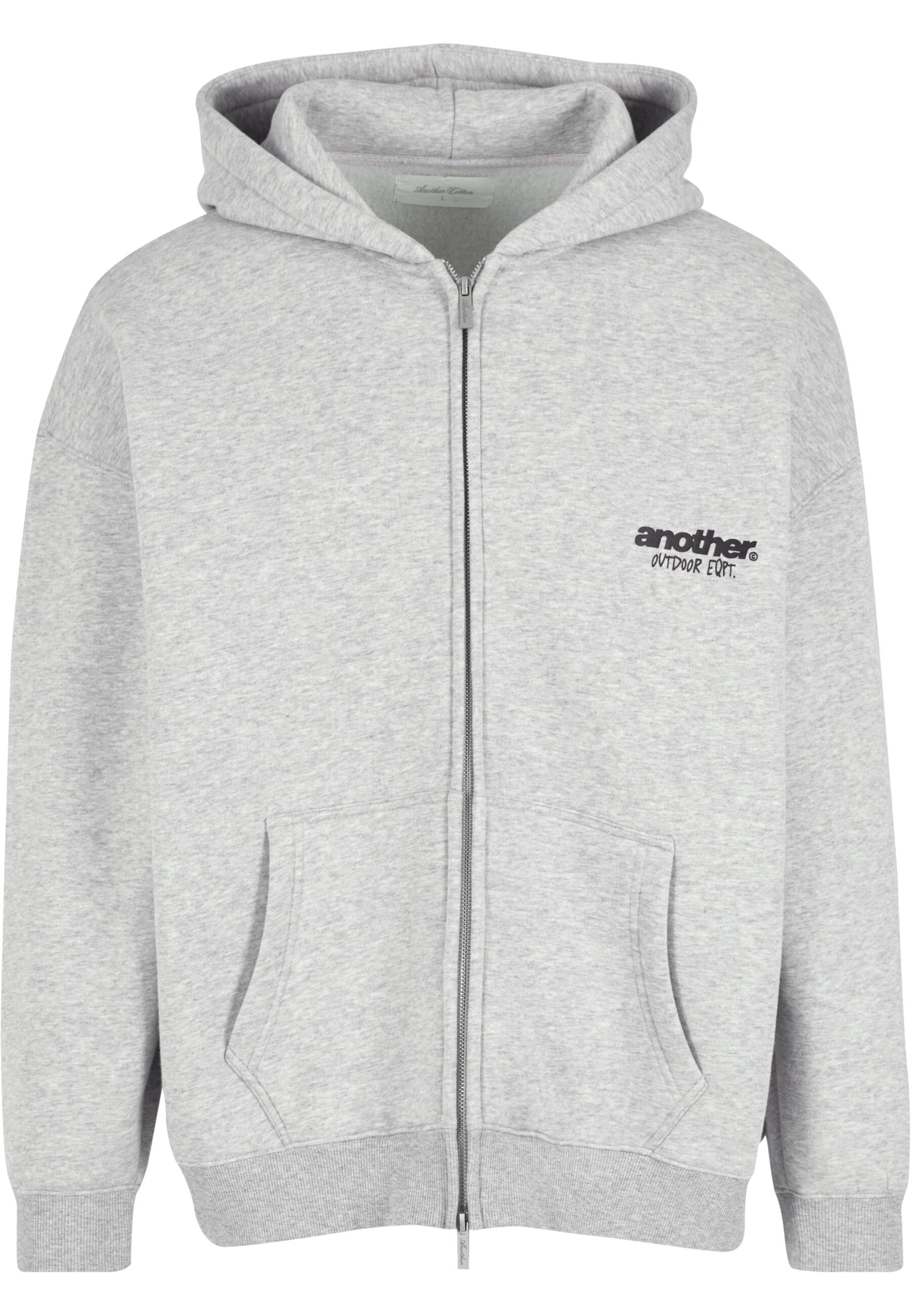 Another Cotton Lab Sweatjacke 'Almost Home' in Grau: Vorderseite