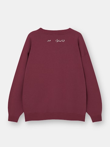 Pull&Bear Sweat jacket in Red